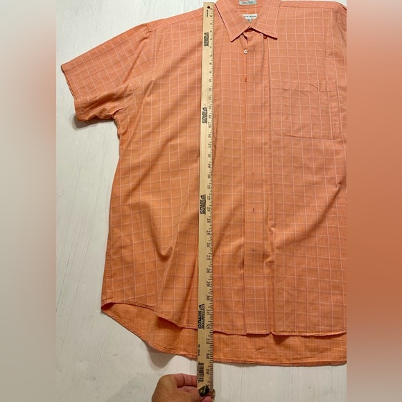 Cutter & Buck Men’s 1XB Short Sleeve Button Up Shirt Orange Plaid Cotton Casual - Picture 9 of 9